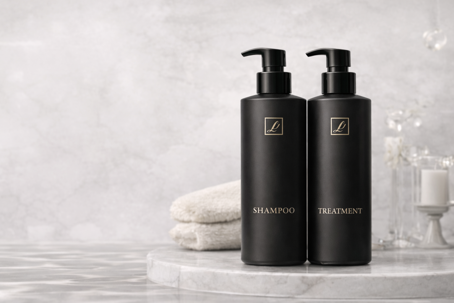 シャンプーとトリートメントのボトル画像