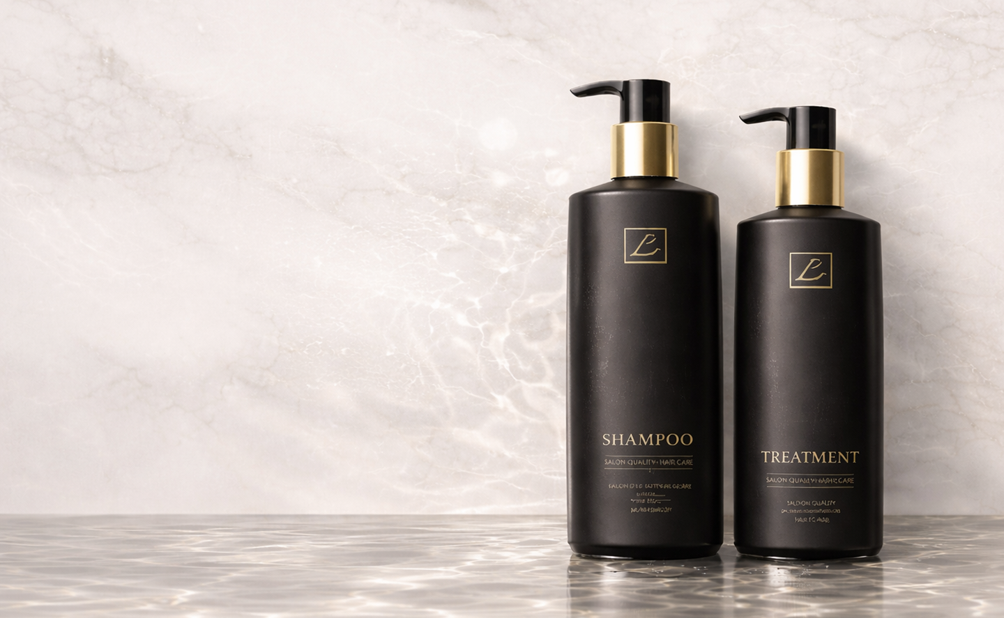 シャンプーとトリートメントのボトル画像